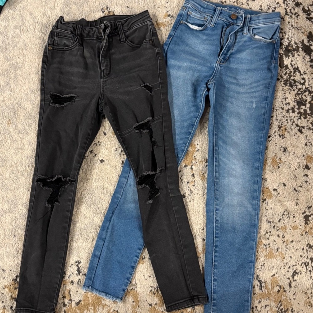 Old Navy Rockstar Jeggings & Art Class Black Skinny Jeans Bundle Girls Size 12